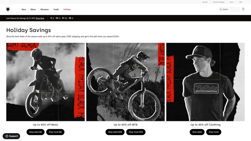 FOX RACING website screenshot