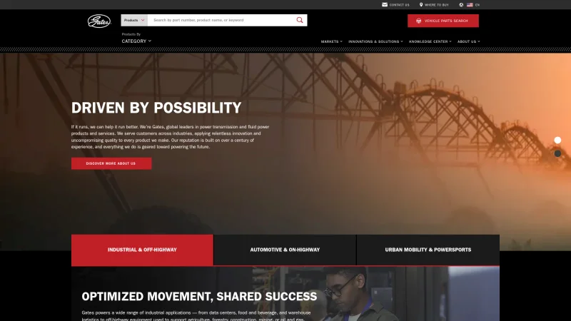 GATES BELT DRIVE – GATES website screenshot