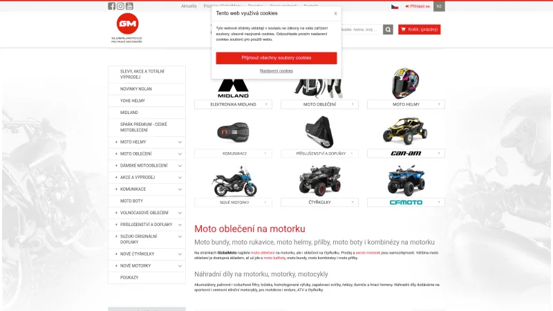 MOTORCYCLES & POWERSPORTS S.R.O. website screenshot