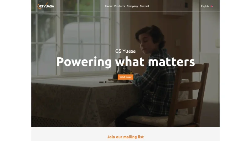 GS YUASA BATTERY EUROPE LTD website screenshot
