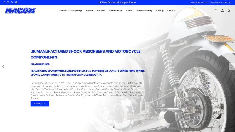 HAGON SHOCKS website screenshot