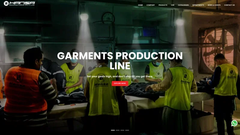 HANSA LEATHER GARMENTS (PVT), LTD website screenshot