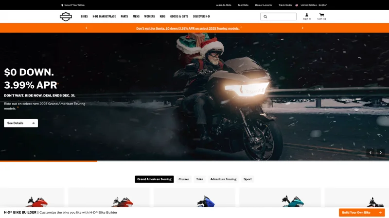 HARLEY-DAVIDSON GEAR website screenshot