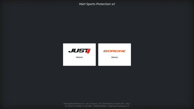 H&H SPORTS PROTECTION SRL (SHANGHAI HEHUI) website screenshot