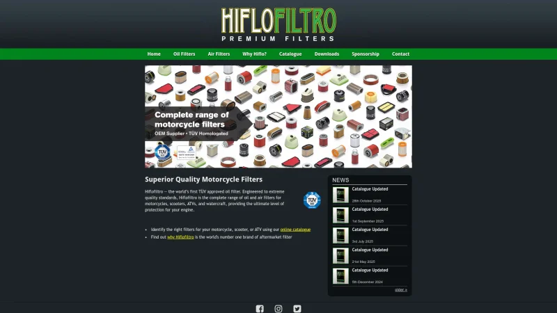 HIFLOFILTRO website screenshot