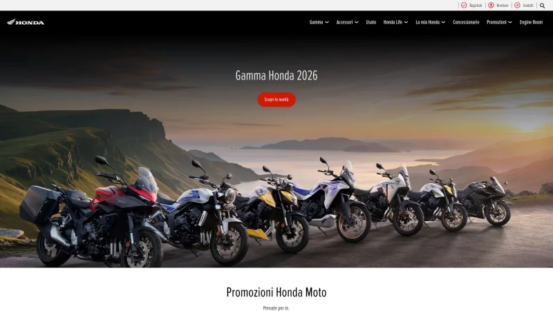 HONDA MOTOR EUROPE LTD.- ITALIA website screenshot