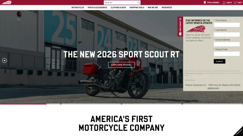 INDIAN MOTORCYCLE GEAR website screenshot