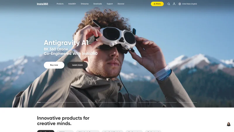 INSTA360 website screenshot