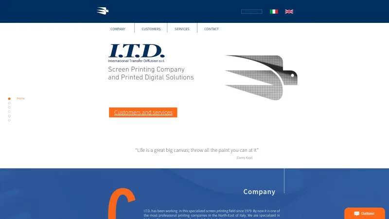 TM SRL – I.T.D. INTERNATIONAL TRANSFER DIFFUSION website screenshot