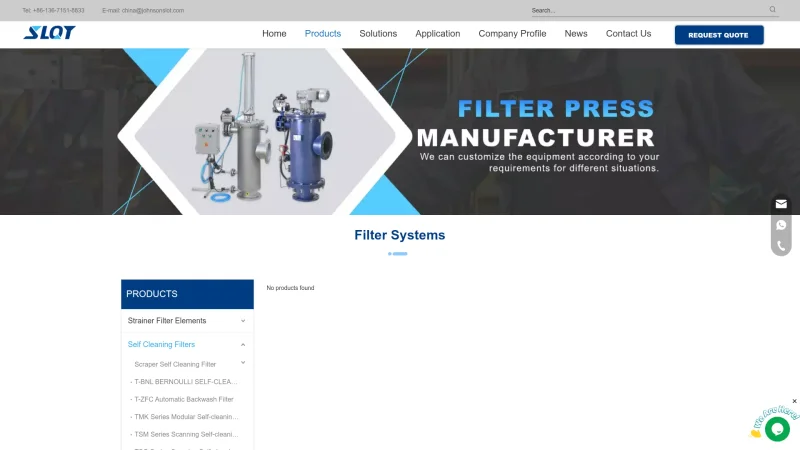 DL& JONHSON FILTER website screenshot