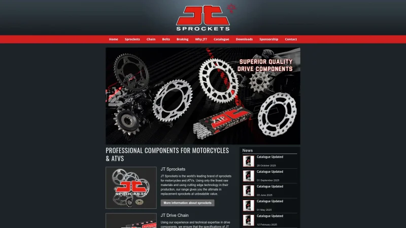 JT SPROCKETS website screenshot