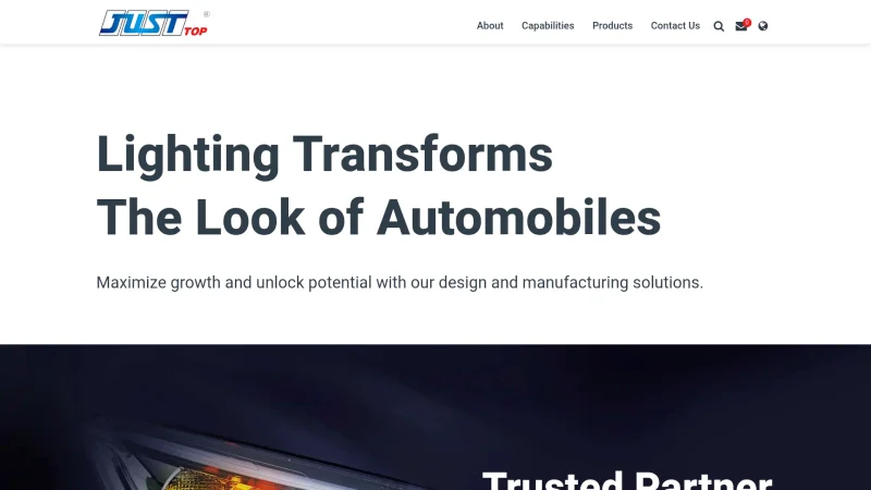 JUST AUTO LIGHTING TECHNOLOGY CO., LTD. website screenshot