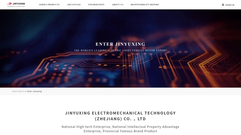 TAIZHOU JINYUXING IMPORT & EXPORT CO.,LTD. website screenshot