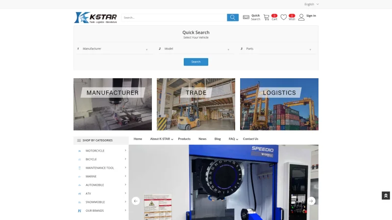 K STAR CO., LTD. website screenshot
