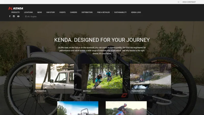 KENDA RUBBER IND. CO. LTD. website screenshot