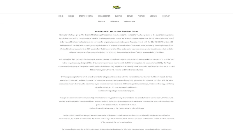 KL MOBILITY website screenshot