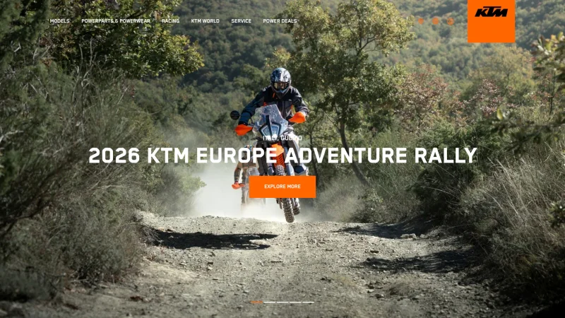 KTM POWERPARTS website screenshot