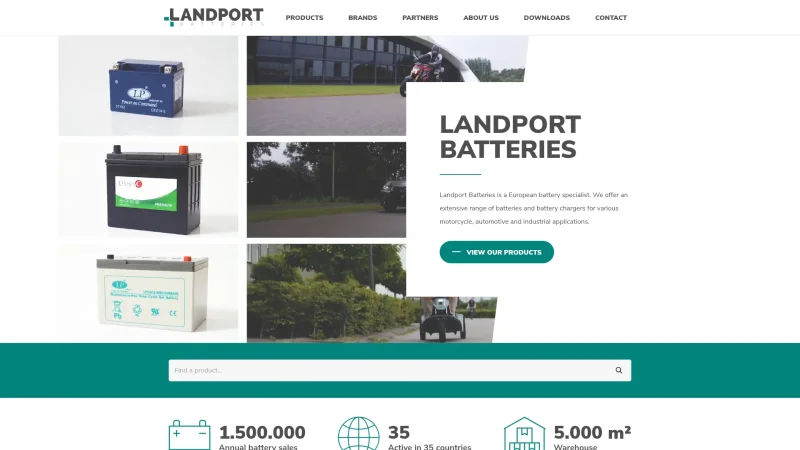 LANDPORT BATTERIES website screenshot