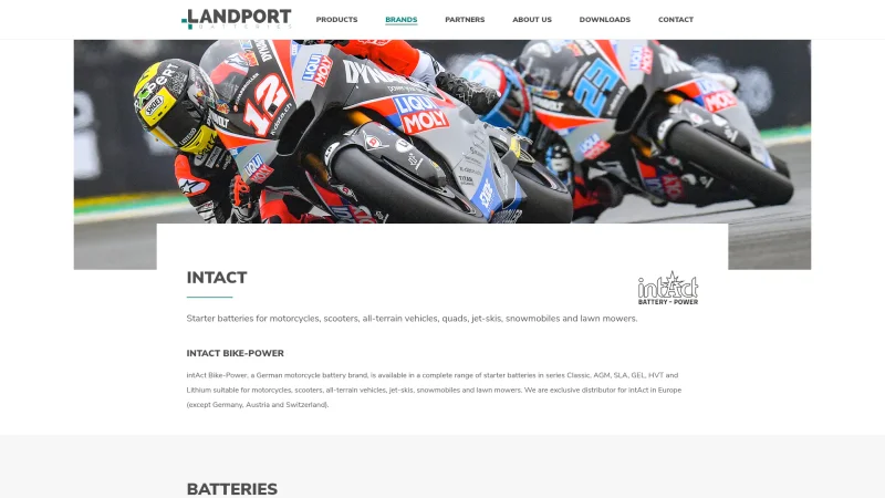 INTACT BATTERIES – LANDPORT BATTERIES website screenshot