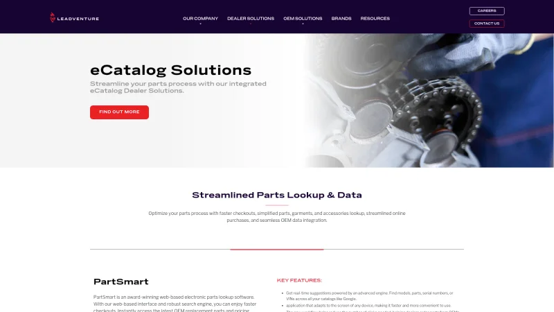 PARTSTREAM – LEADVENTURE EUROPE website screenshot