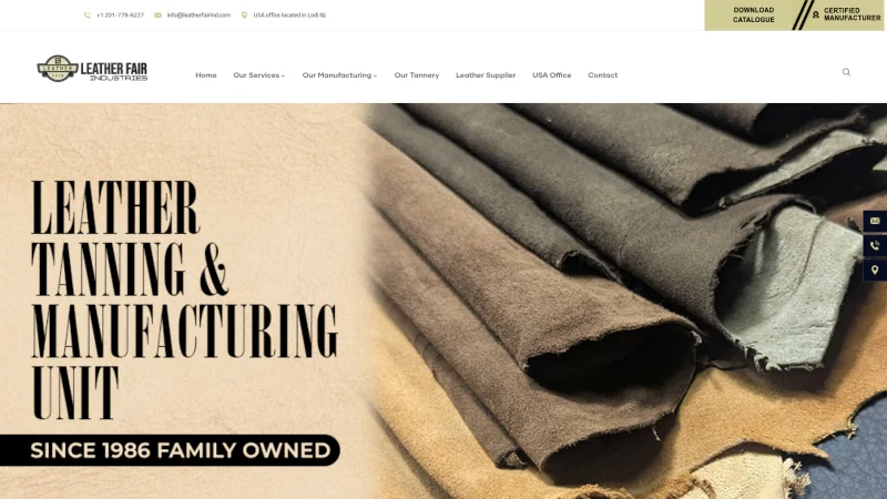 LEATHER FAIR INDUSTRIES website screenshot