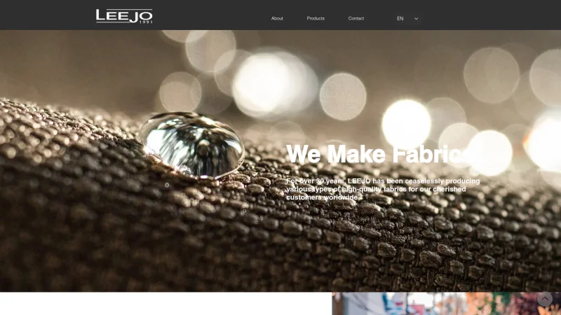 LEEJO TEXTILE.CO.,LTD website screenshot