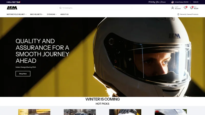 LEM HELMETS website screenshot