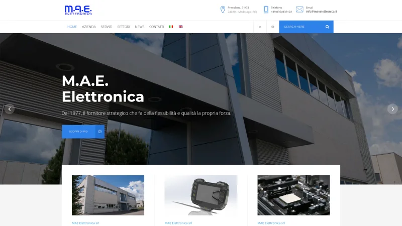 M.A.E. ELETTRONICA website screenshot