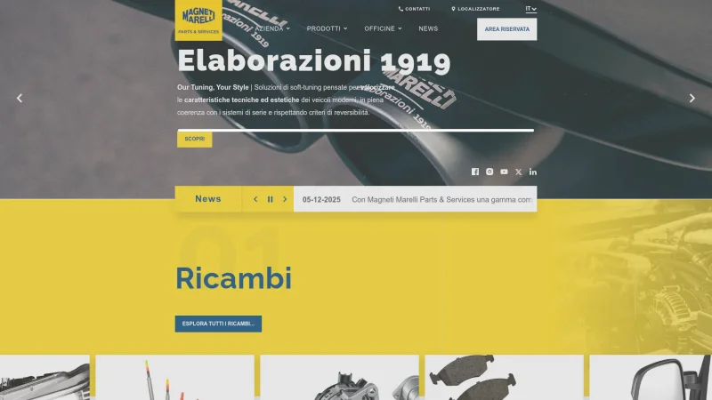 MAGNETI MARELLI PARTS & SERVICES website screenshot