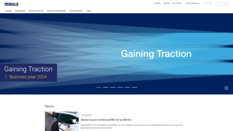 MAHLE website screenshot