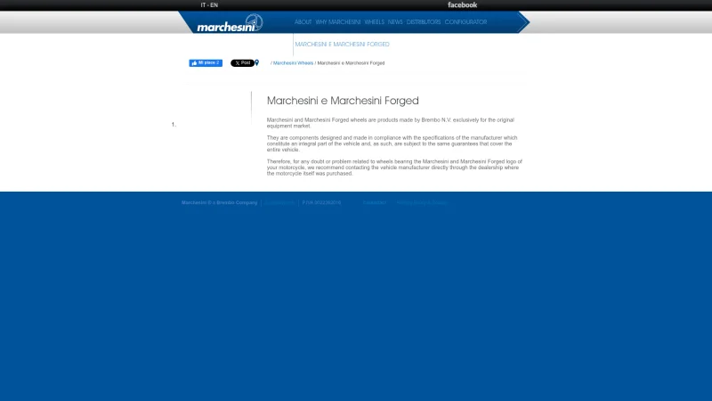 MARCHESINI – BREMBO N.V. website screenshot