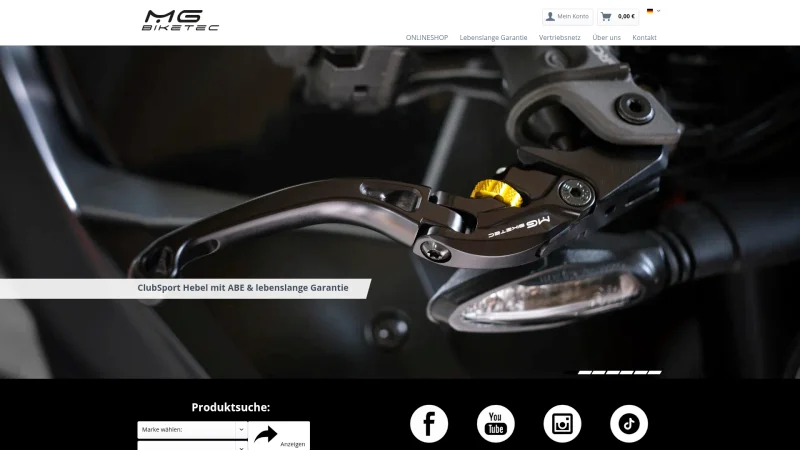 MG BIKETEC GMBH website screenshot
