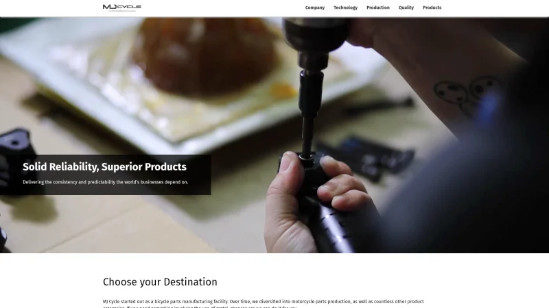 MJ CYCLE INTERNATIONAL CO., LTD. website screenshot