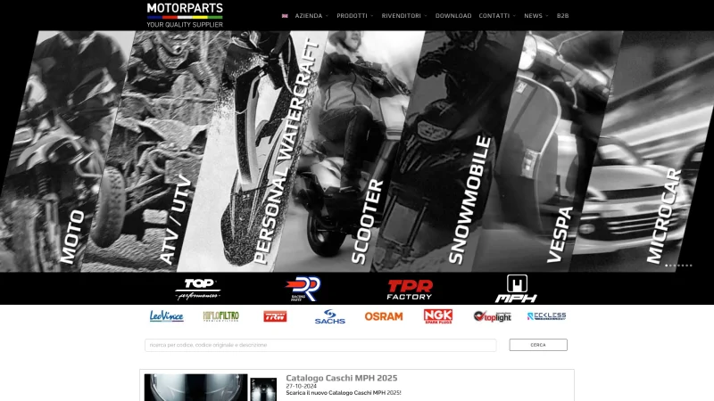 MOTORPARTS S.R.L. website screenshot