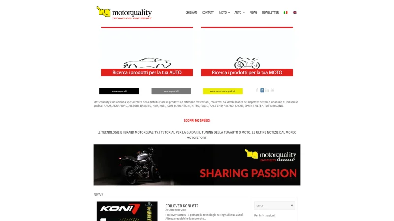 MOTORQUALITY S.P.A. website screenshot