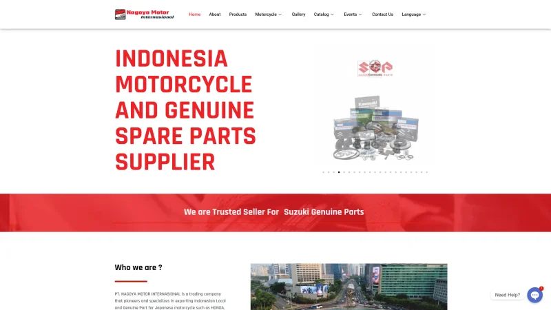 PT. NAGOYA MOTOR INTERNASIONAL INDONESIA-MOTORCYCLE PARTS website screenshot