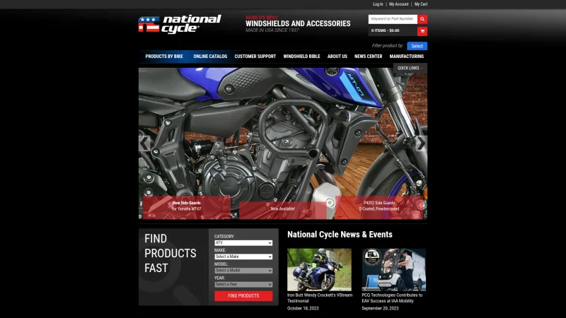 NATIONAL CYCLE INC. website screenshot