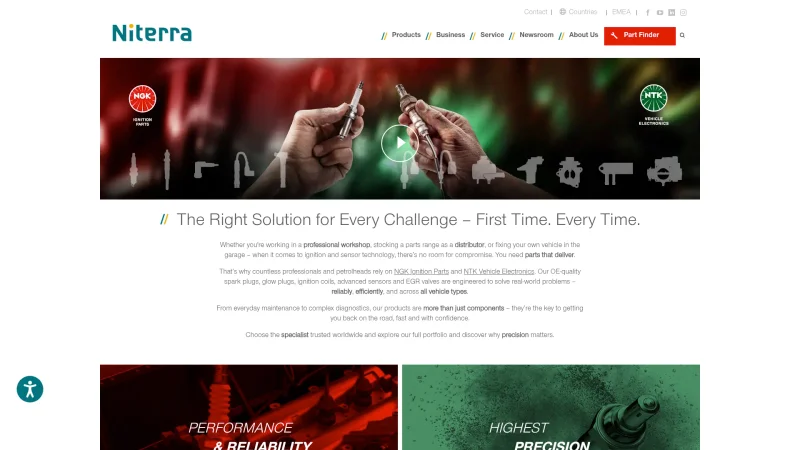 NGK – NITERRA EMEA GMBH website screenshot