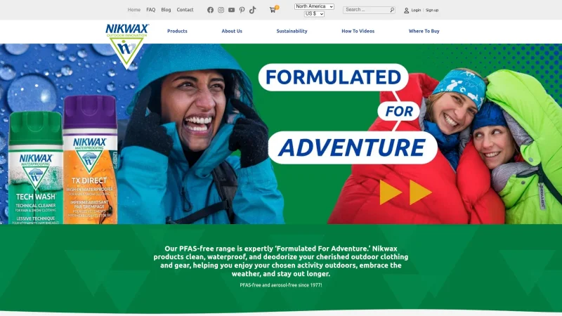 NIKWAX website screenshot