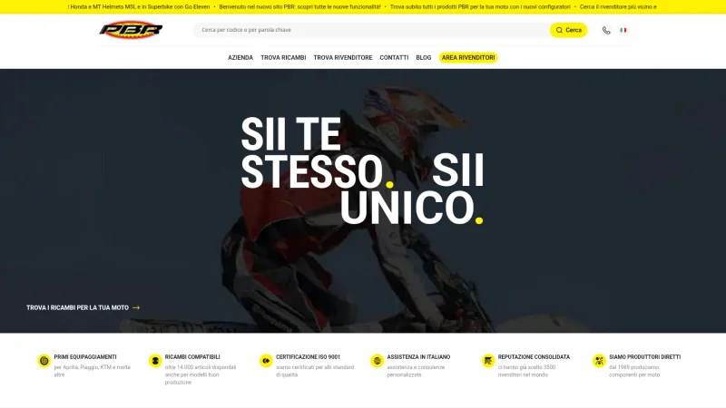 PBR SPROCKETS S.R.L. website screenshot