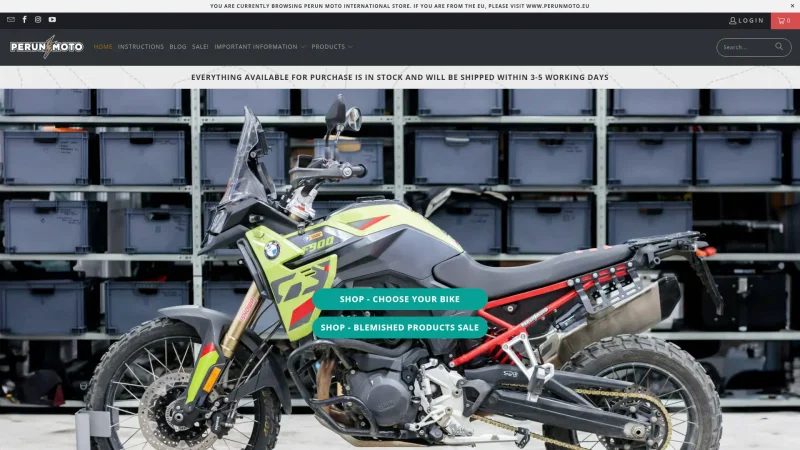 PERUN MOTO website screenshot
