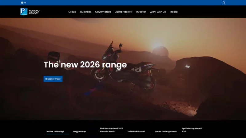PIAGGIO & C S.P.A. website screenshot