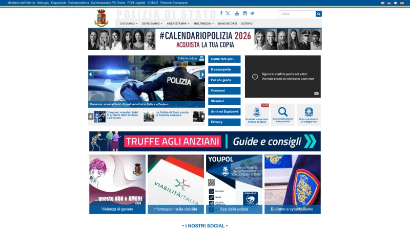 POLIZIA DI STATO website screenshot
