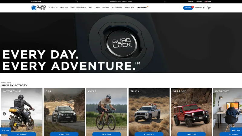 QUAD LOCK website screenshot