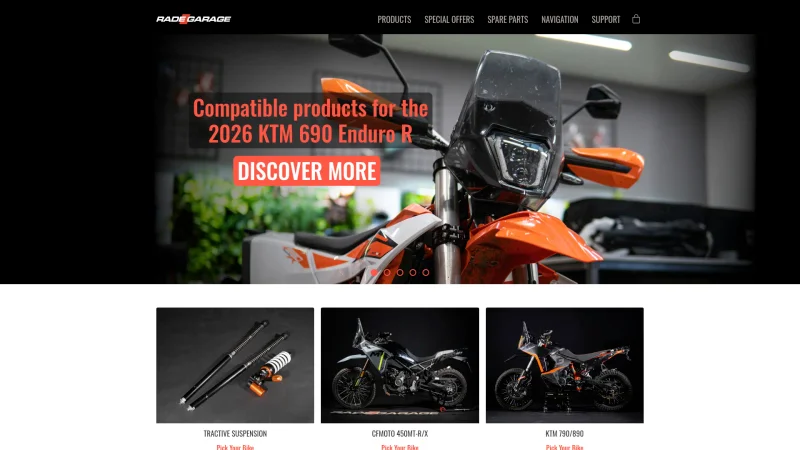 RADE GARAGE website screenshot