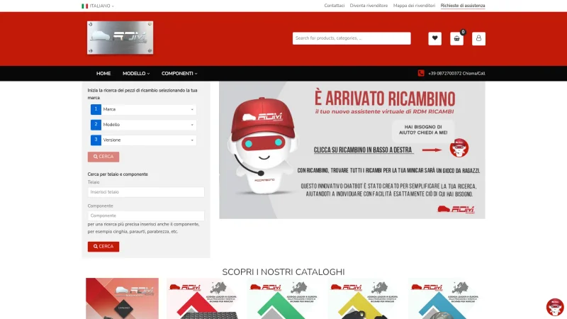 RDM RICAMBI SRL website screenshot