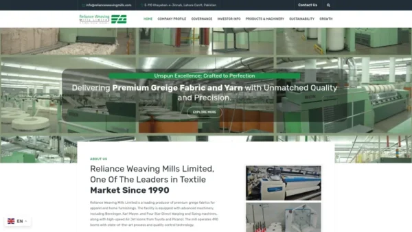 ANGER – RELIAN MFG website screenshot