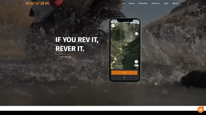 REVER MOTORCYCLE APP website screenshot