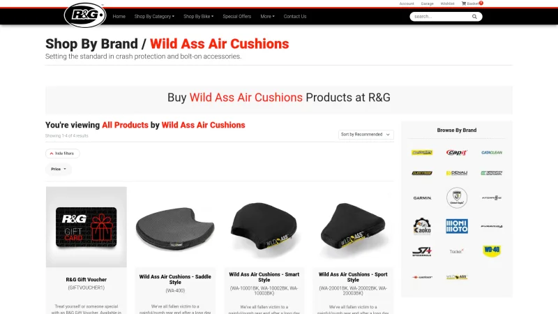 WILD ASS – R&G website screenshot