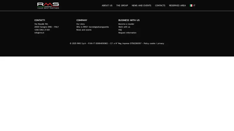 NYPSO – RMS S.P.A. website screenshot